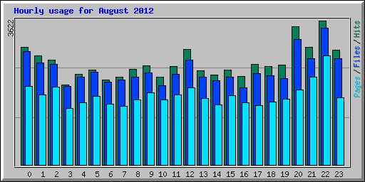 Hourly usage for August 2012