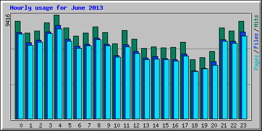 Hourly usage for June 2013