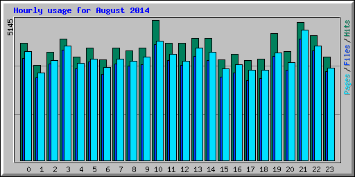 Hourly usage for August 2014