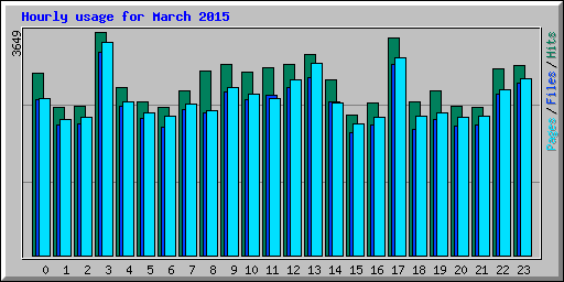 Hourly usage for March 2015