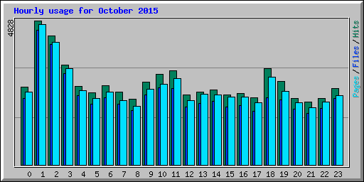 Hourly usage for October 2015