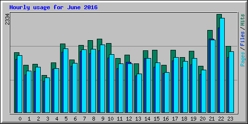 Hourly usage for June 2016