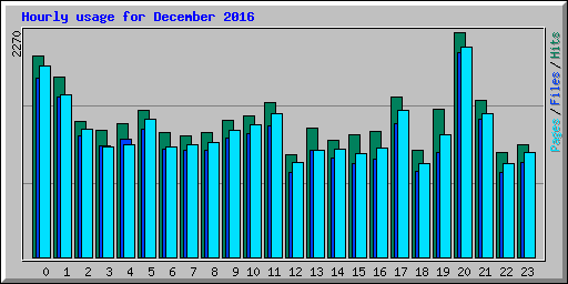 Hourly usage for December 2016